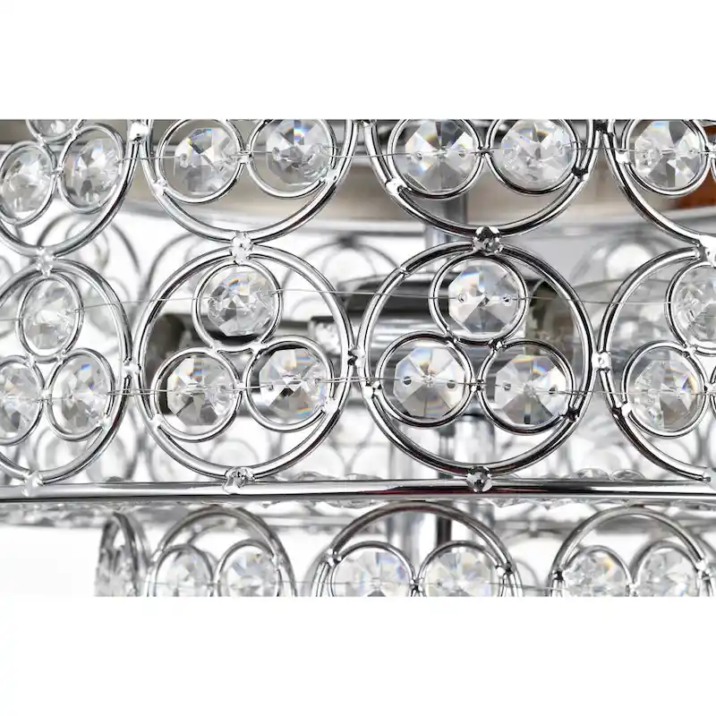 Caderina 52 Inch Chrome Finished 4 Light, 5 Blades Ceiling Fan with Remote