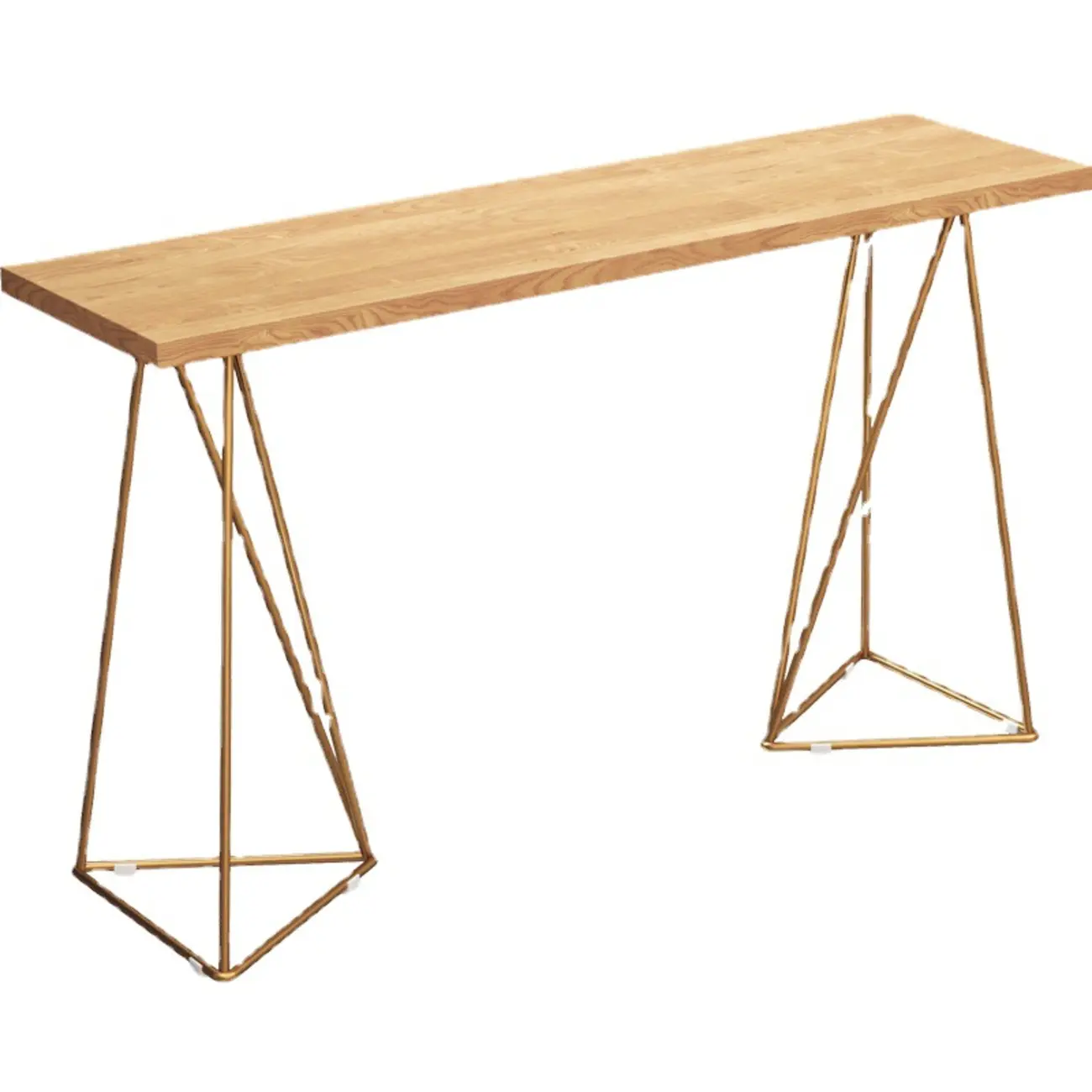 Glam Natural Finish Wooden Fixed Top Bar Tables