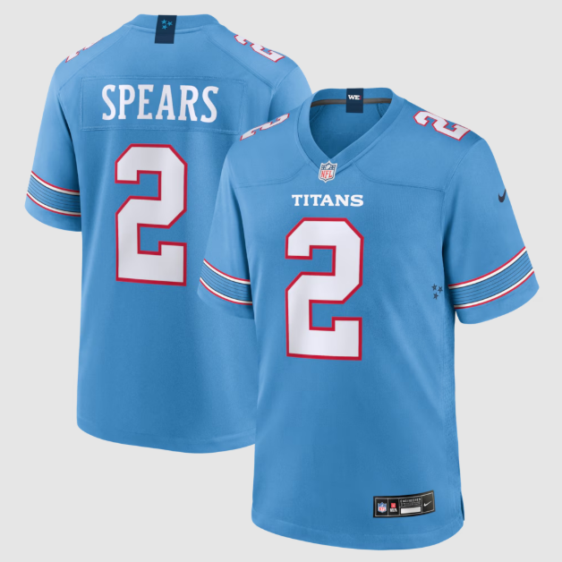 Tennessee Titans Tyjae Spears Light Blue Game Jersey