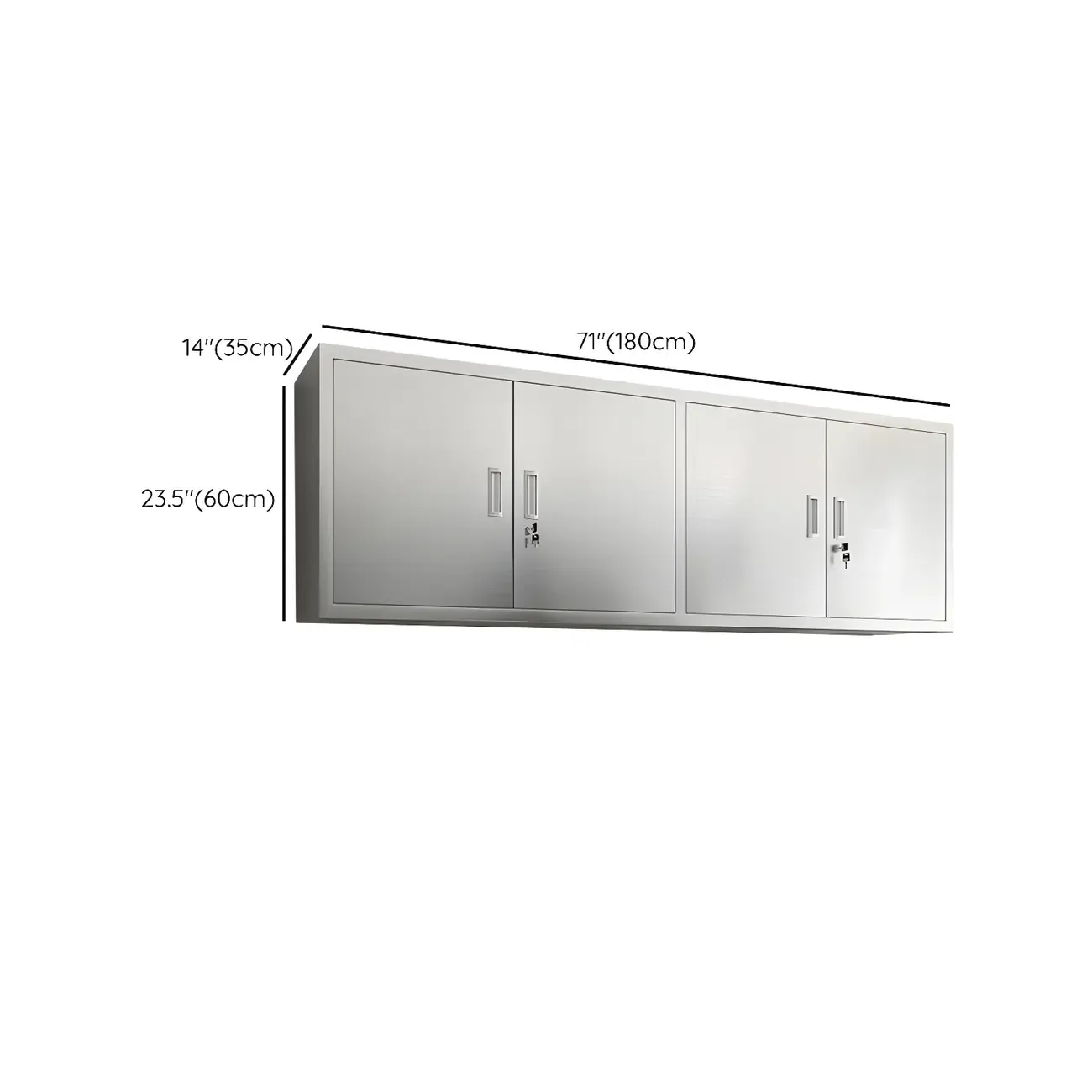 Adjustable Stainless Steel Wall-Mounted China Cabinet