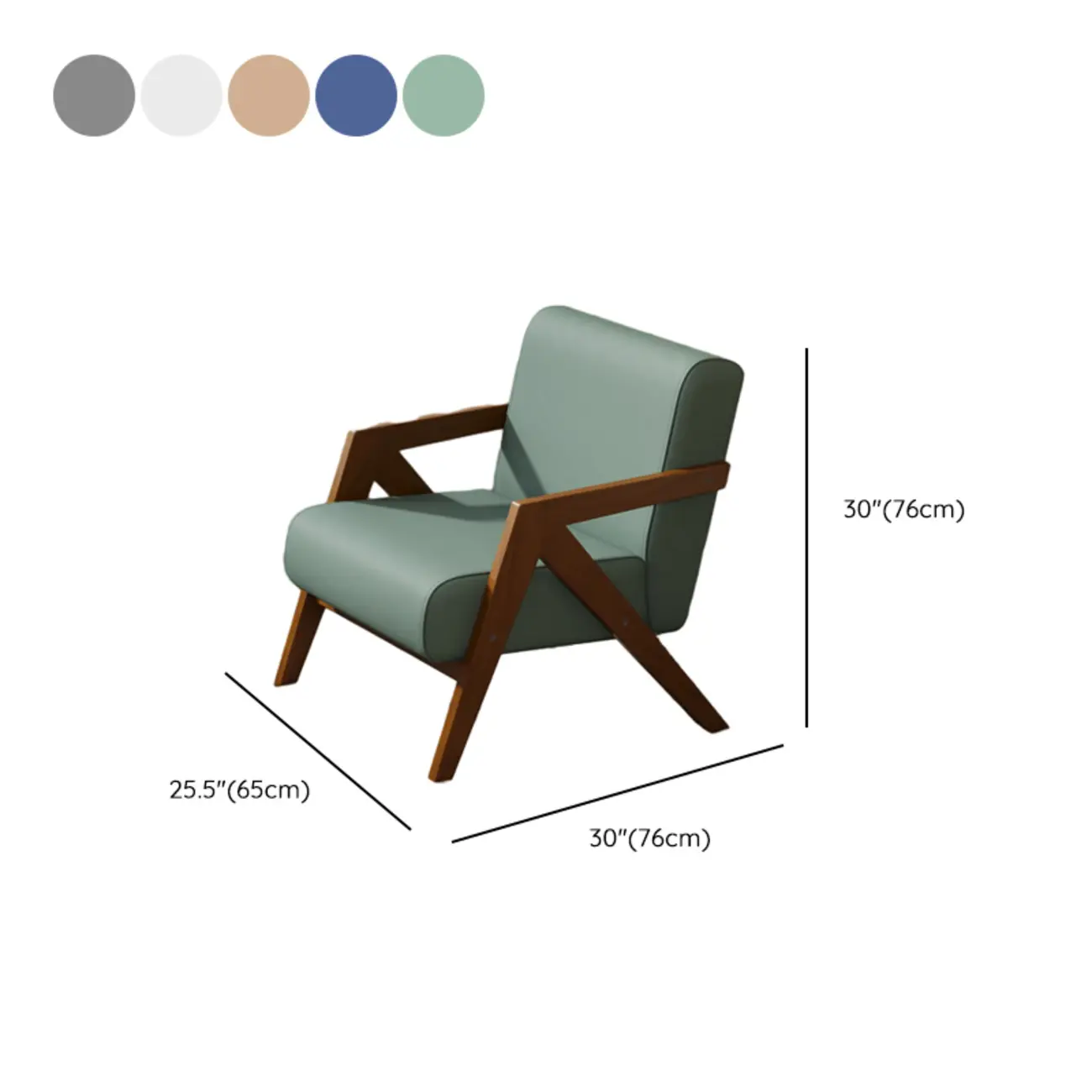 Arm Chair Linen Faux Leather Living Room