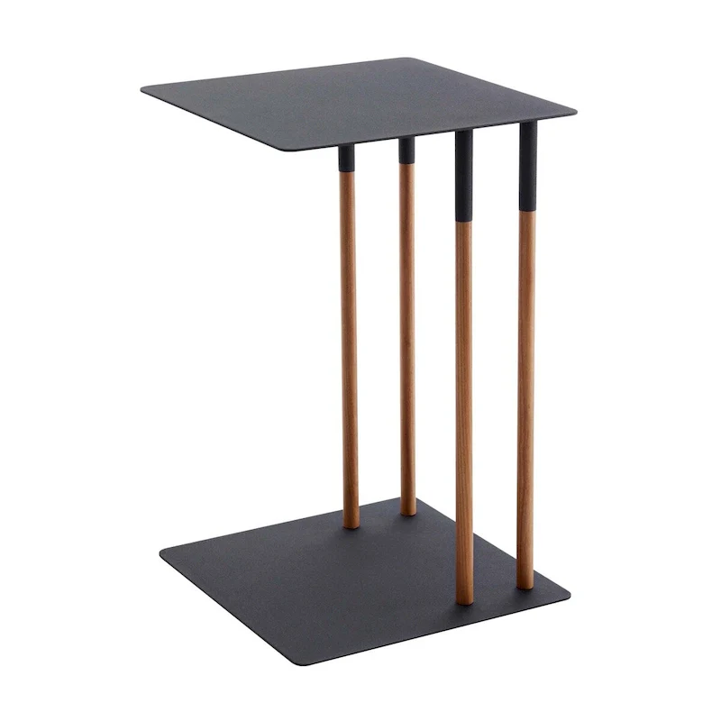 Black/White C-Shaped Side Table, Steel, for 1