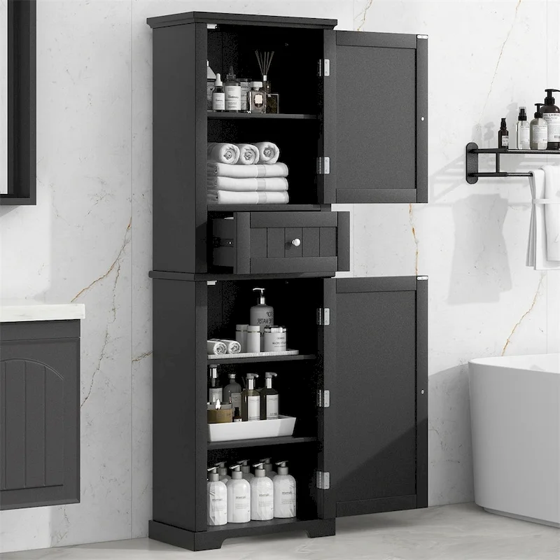 Tall Bathroom Storage Cabinet,Freestanding Storage Cabinet with Drawer