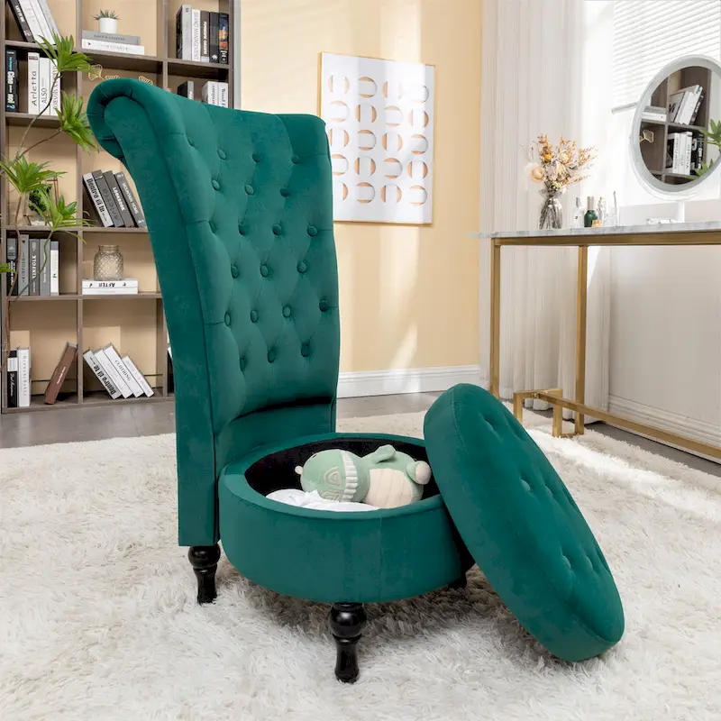 Gosser 20 Wide Velvet High Back Vanity Chair