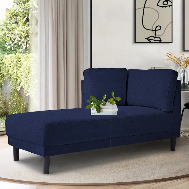 Blue / Grey / Yellow Polyester Corner Chaise Lounge, 1–2 Person