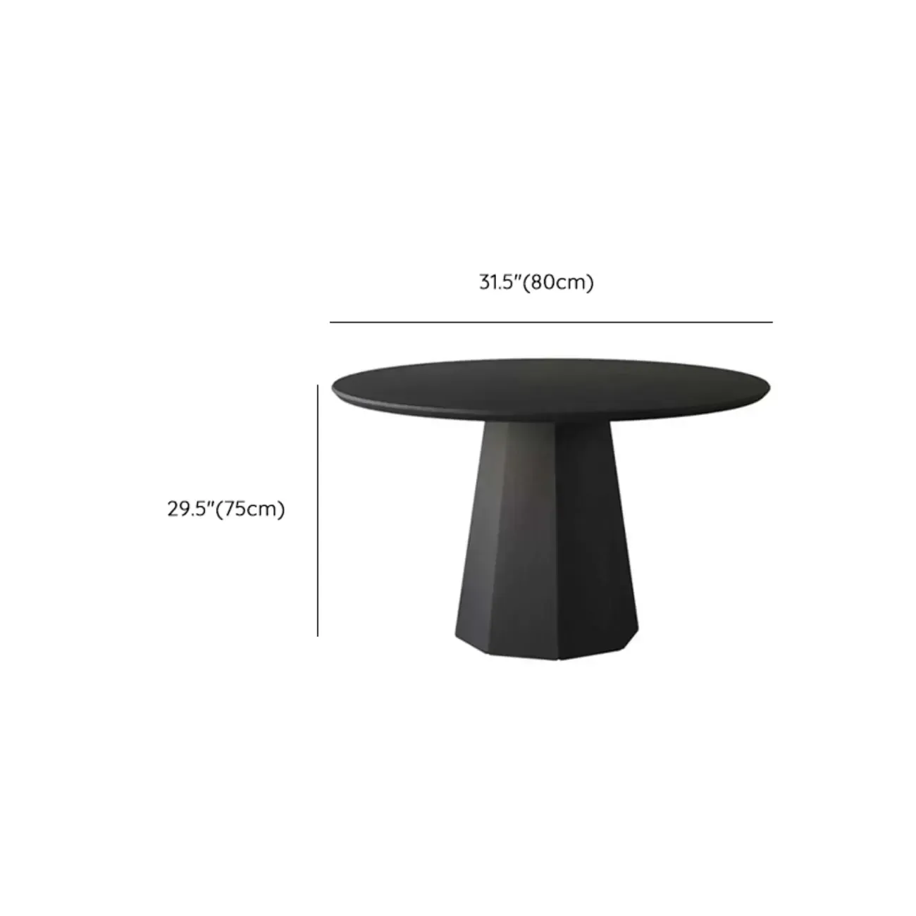 Modern Black Wood Round Dining Table