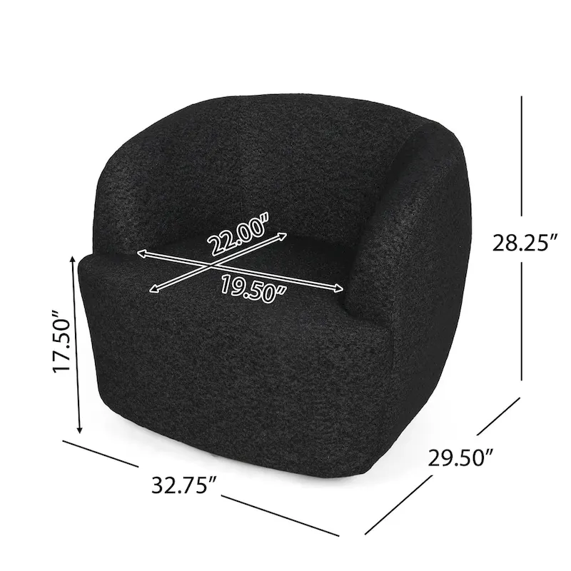 Mokena Textured Boucle Upholstered Swivel Club Chair by Christopher Knight Home