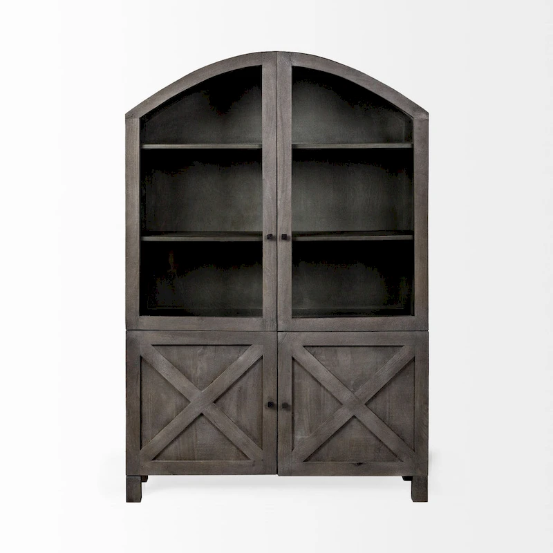 Barrett Dark Grey Solid Wood Display Cabinet