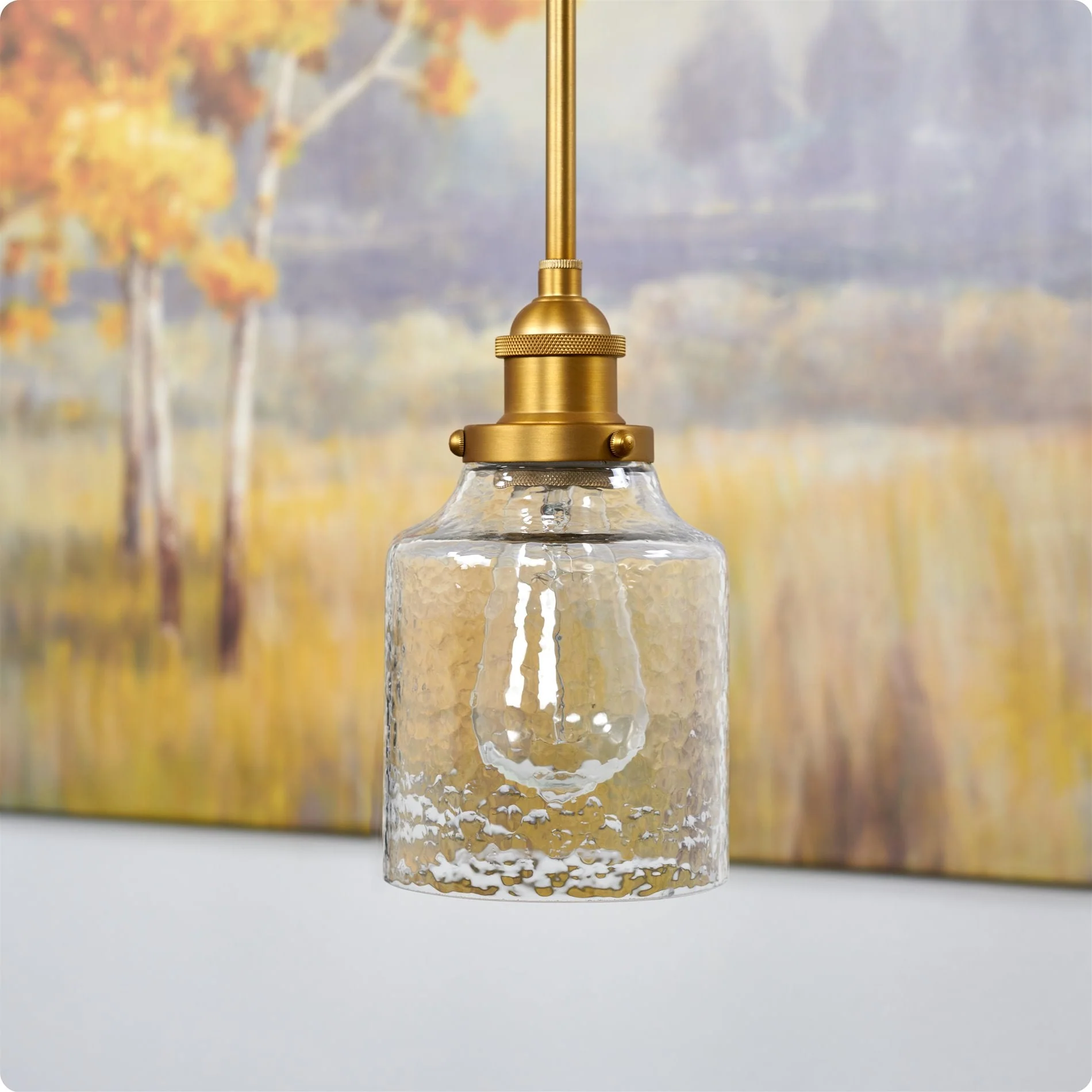 Caspian 6 Hammered Glass Shades / Replacement Glass, 3-Pack