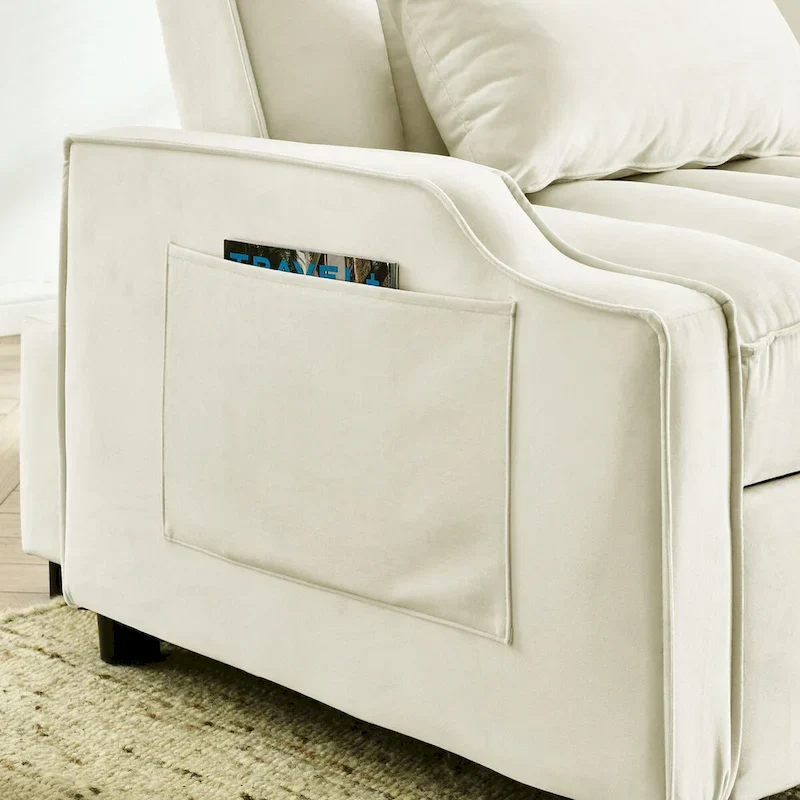 Velvet Pull Out Armchair