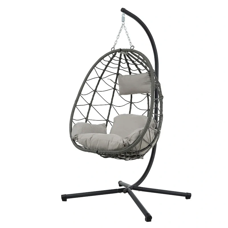 Egg Chair with Stand,Swing Chair,Patio Wicker Hanging Basket Chair