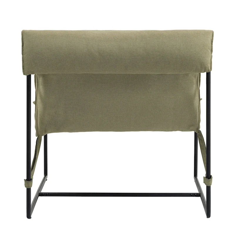 Fabric Accent Chair Metal Framed Sling Armchair Set of 2