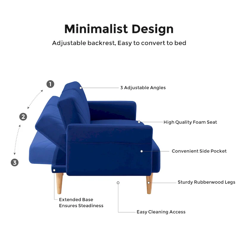 VANOMi Modern Convertible Sofa Bed