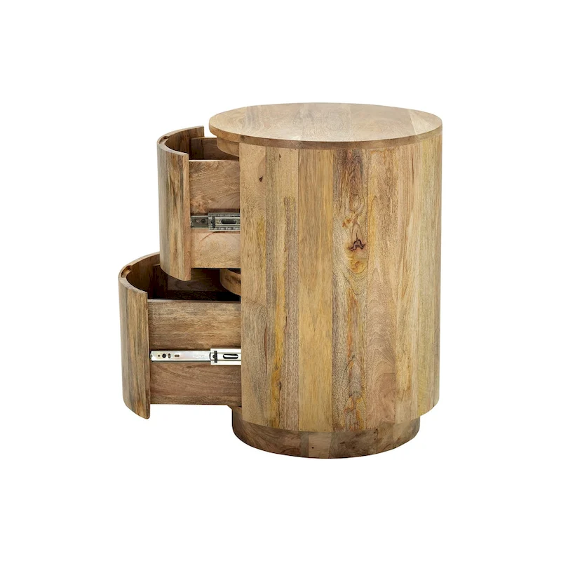 Carolina Living Kingston 2-Drawer 18  Round Nightstand