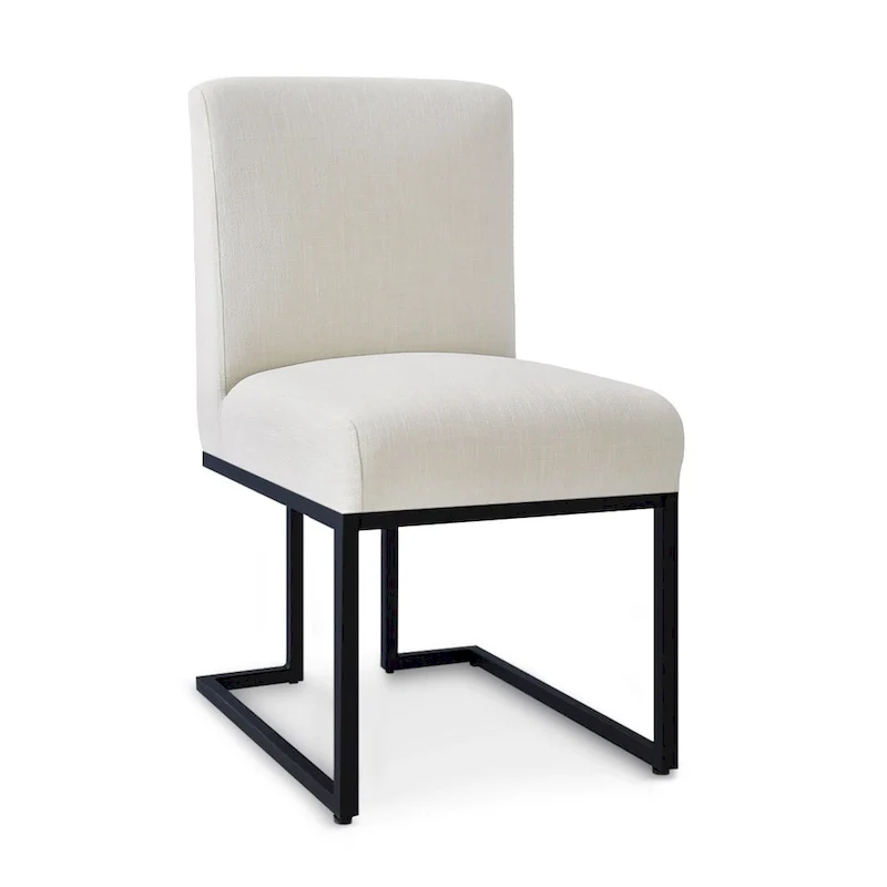 Dining Chair with Black Metal Legs (Set of 2)