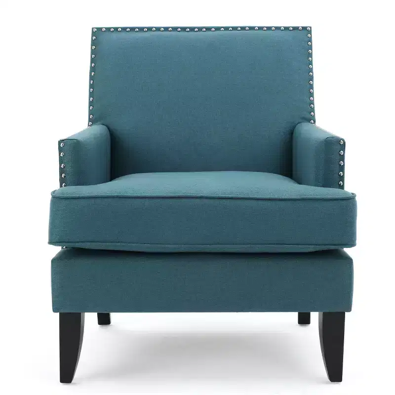 GDFStudio Richardson Contemporary Fabric Upholstered Club Chair with Nailhead Trim