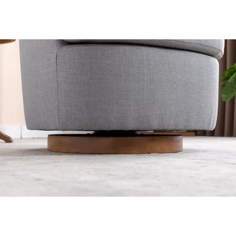 Light Blue Upholstered Swivel Accent Chair - Single Seat