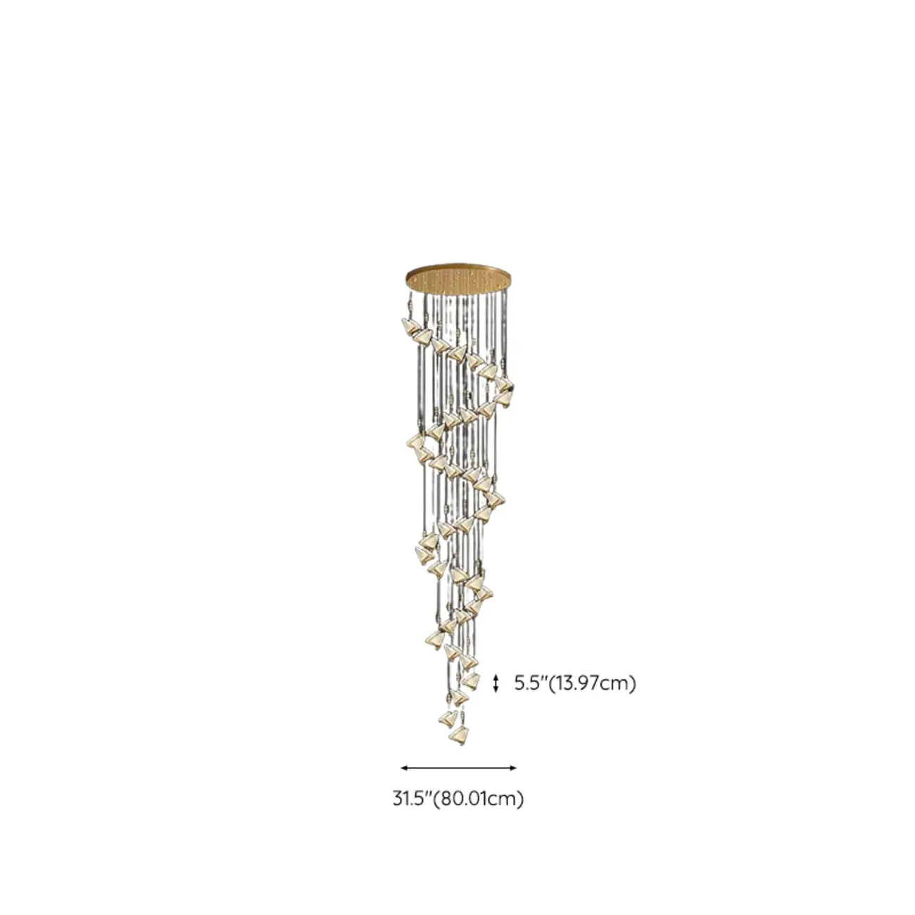 Modern Crystal Linear Butterfly Chandelier Light with Remote