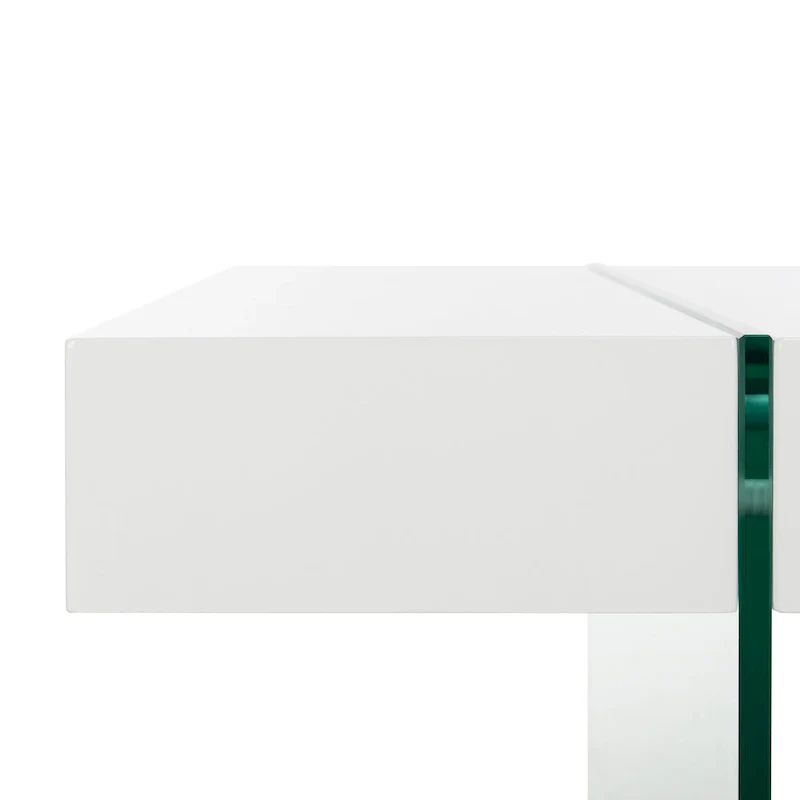 SAFAVIEH Pluma Glass Leg Rectangular Coffee Table - 43.3 W x 23.6 L x 15.7 H - 43Wx24Dx16H