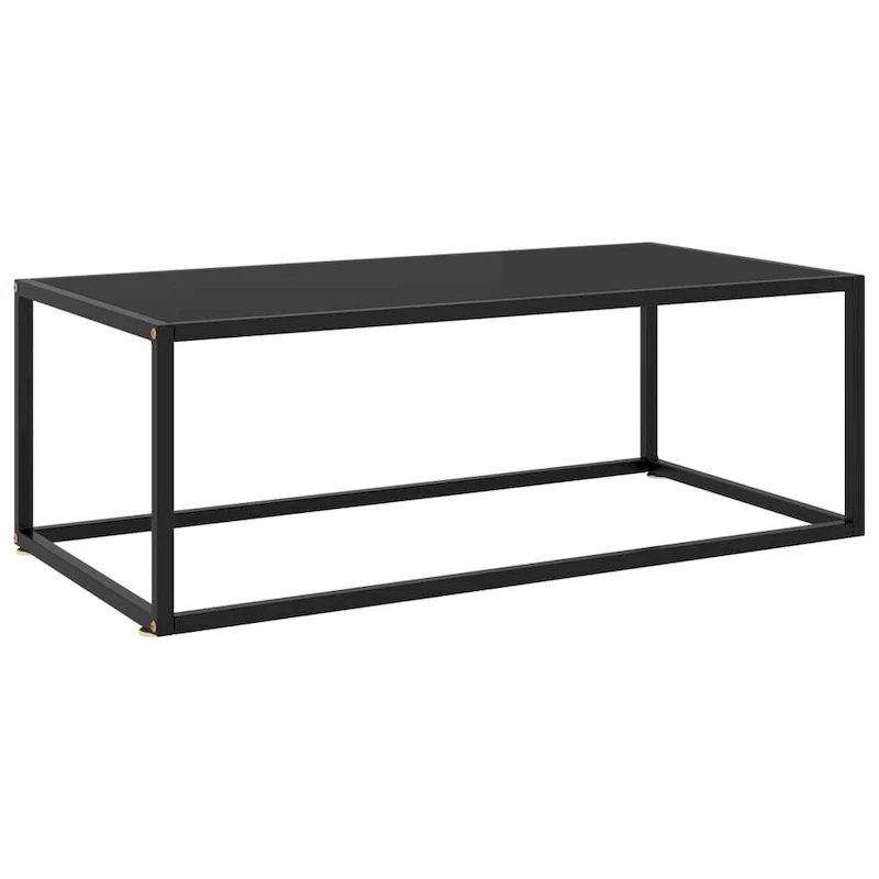 Coffee Table Black with Black Glass 39.4x19.7x13.8