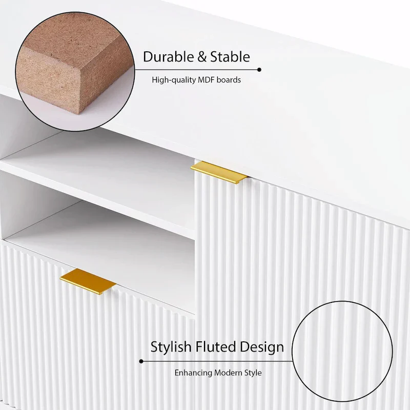 4-Piece Entertainment Wall Unit with 13 Shelves, 8 Drawers, and 2 Cabinets