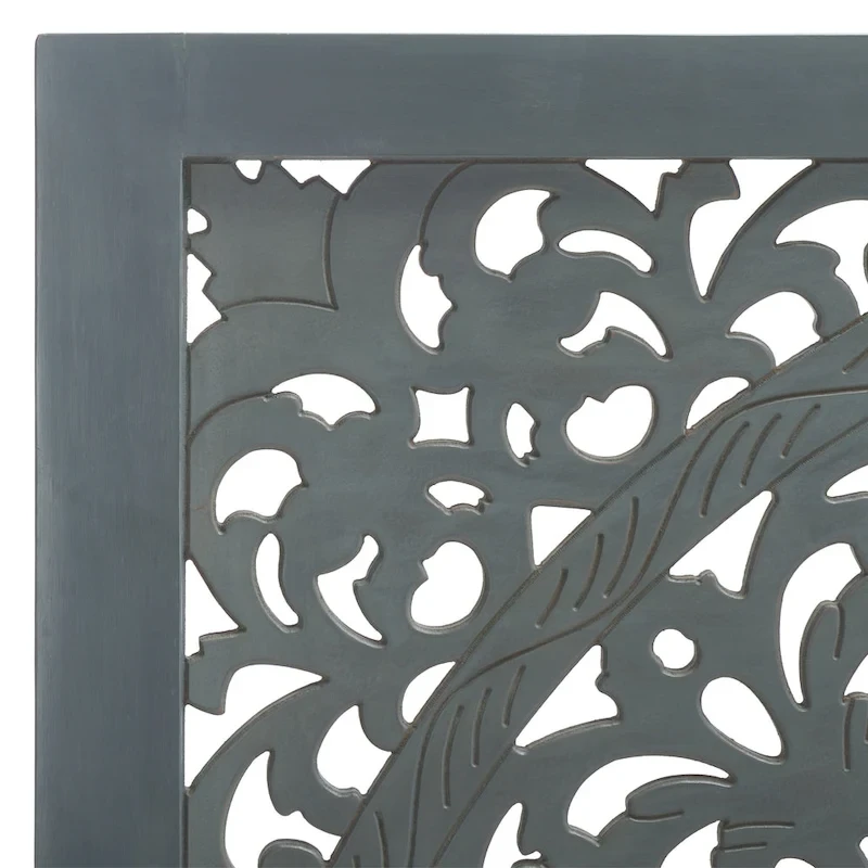 SAFAVIEH Home Remedy Grey Walnut Cut-Out Pattern Headboard