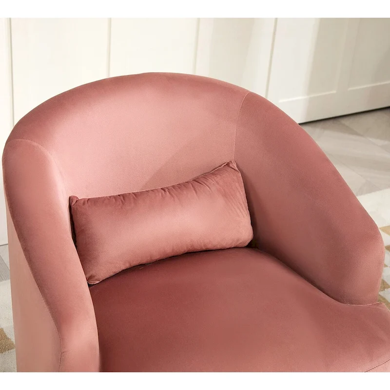 US Pride Furniture Accent Chair with Barrel-shaped Design and 360 Degree Swivel Feature