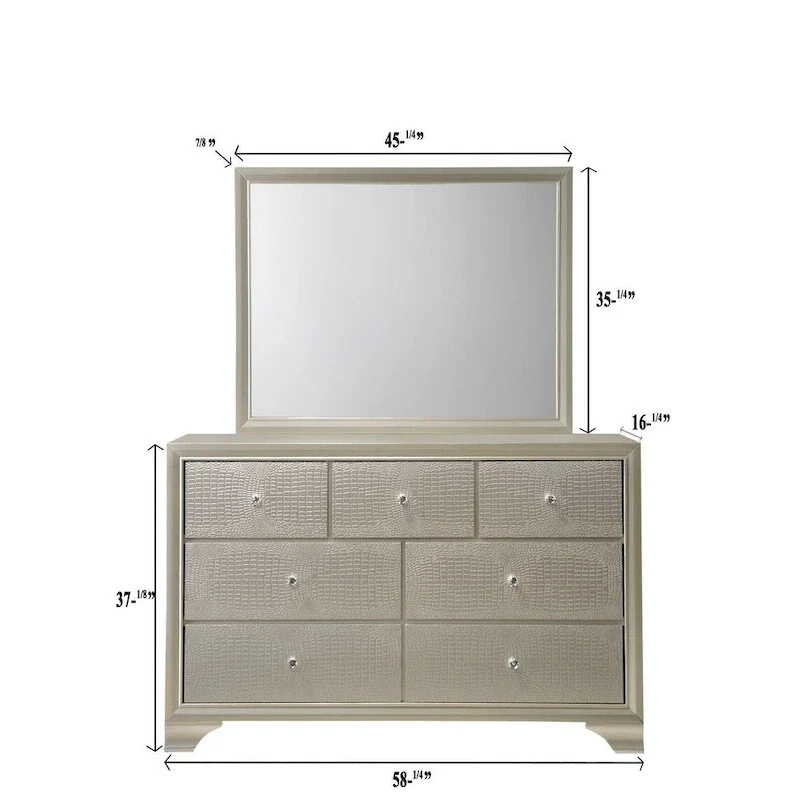 LED Light Faux Leather Upholstered Wooden Bed Chest Nightstand 3pc Set