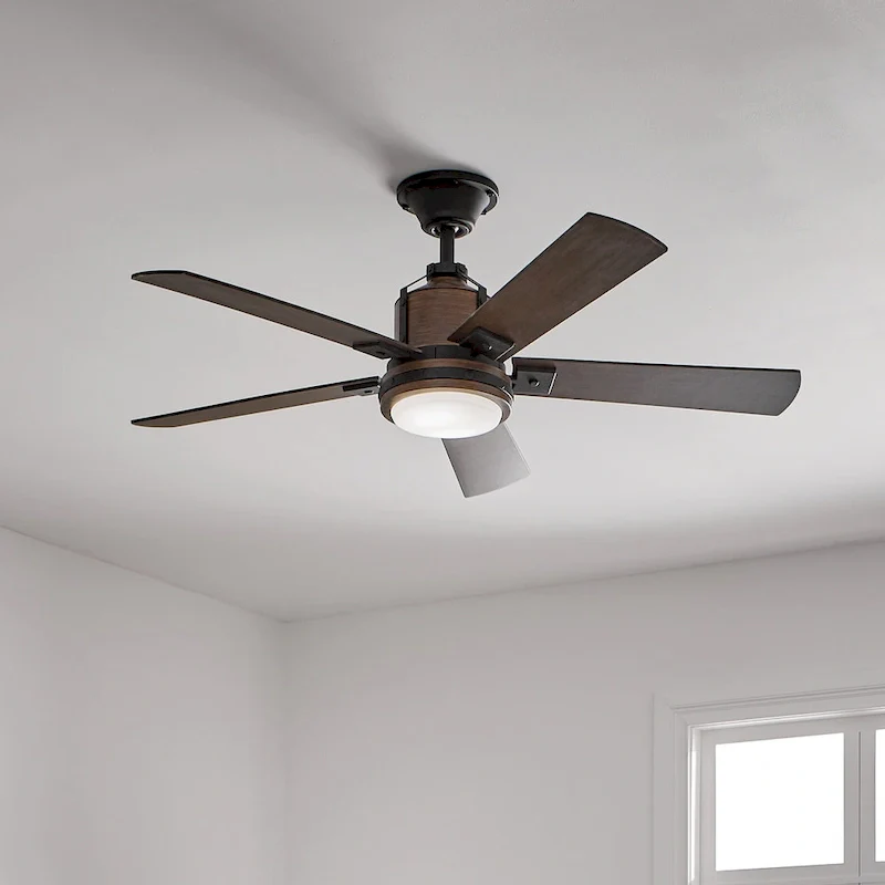 Kichler Lighting Colerne Collection 52-inch Distressed Black LED Ceiling Fan