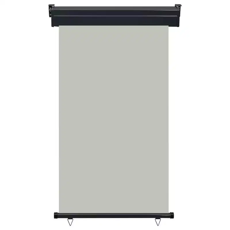 vidaXL Balcony Side Awning Grey Steel 41.3 x 98.4 in Adjustable Armrests