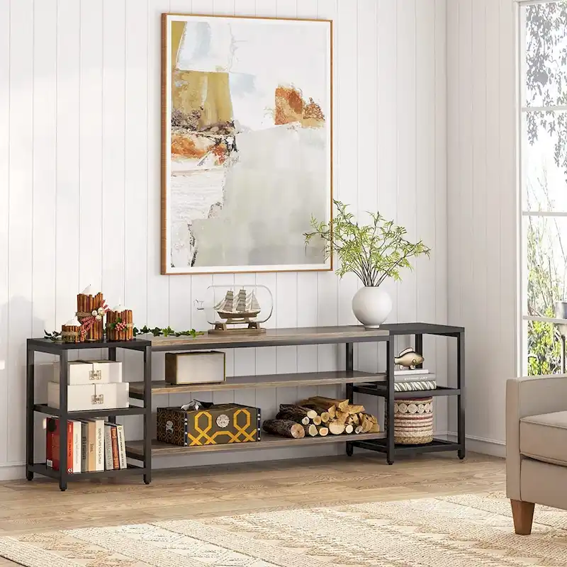 78 Inches TV Stand Entertainment Center Stand, TV Console Table