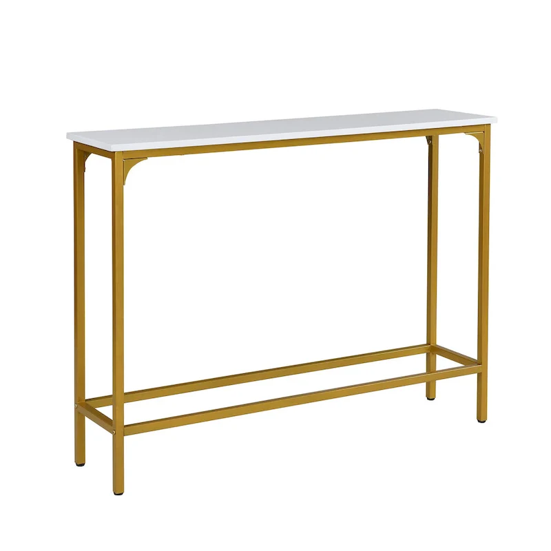 Slim Console Table - White/Gold