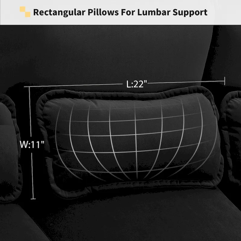 [VIDEO provided][New]109.8*55.9  Modern U-shaped Sectional Sofa with Waist Pillows,6-seat Upholstered Symmetrical Sofa Furniture