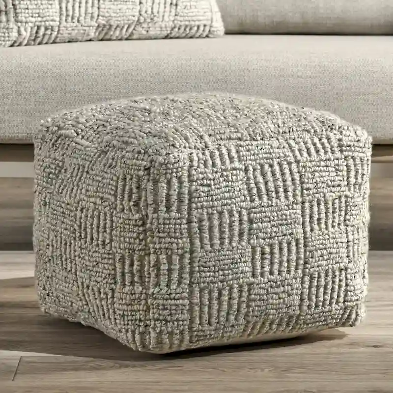 Villa by Classic Home Shades 18 Recycled Fabric Indoor/Outdoor Pouf