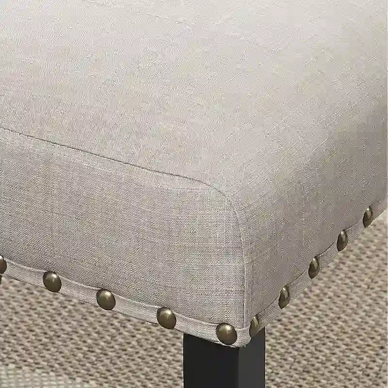 Roundhill Furniture Biony 3-Piece 36  Round Espresso Bar Table with 2 Nail Head Barstools