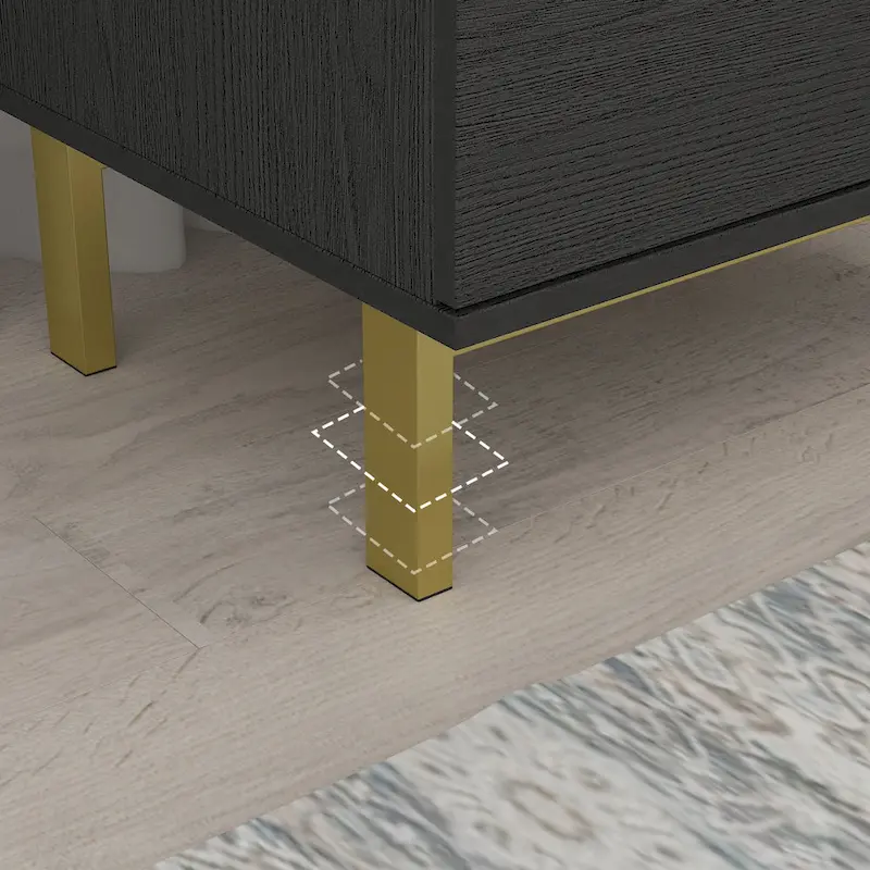 Modern Metal/ Chipboard 2-Drawer Nightstand