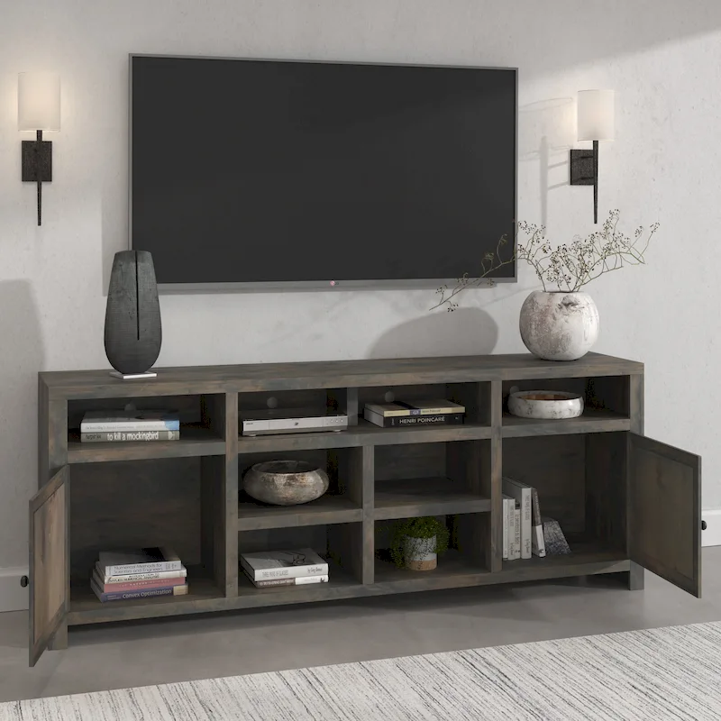 Barnwood Rustic Style TV Stand Console, Fits TVs up to 95