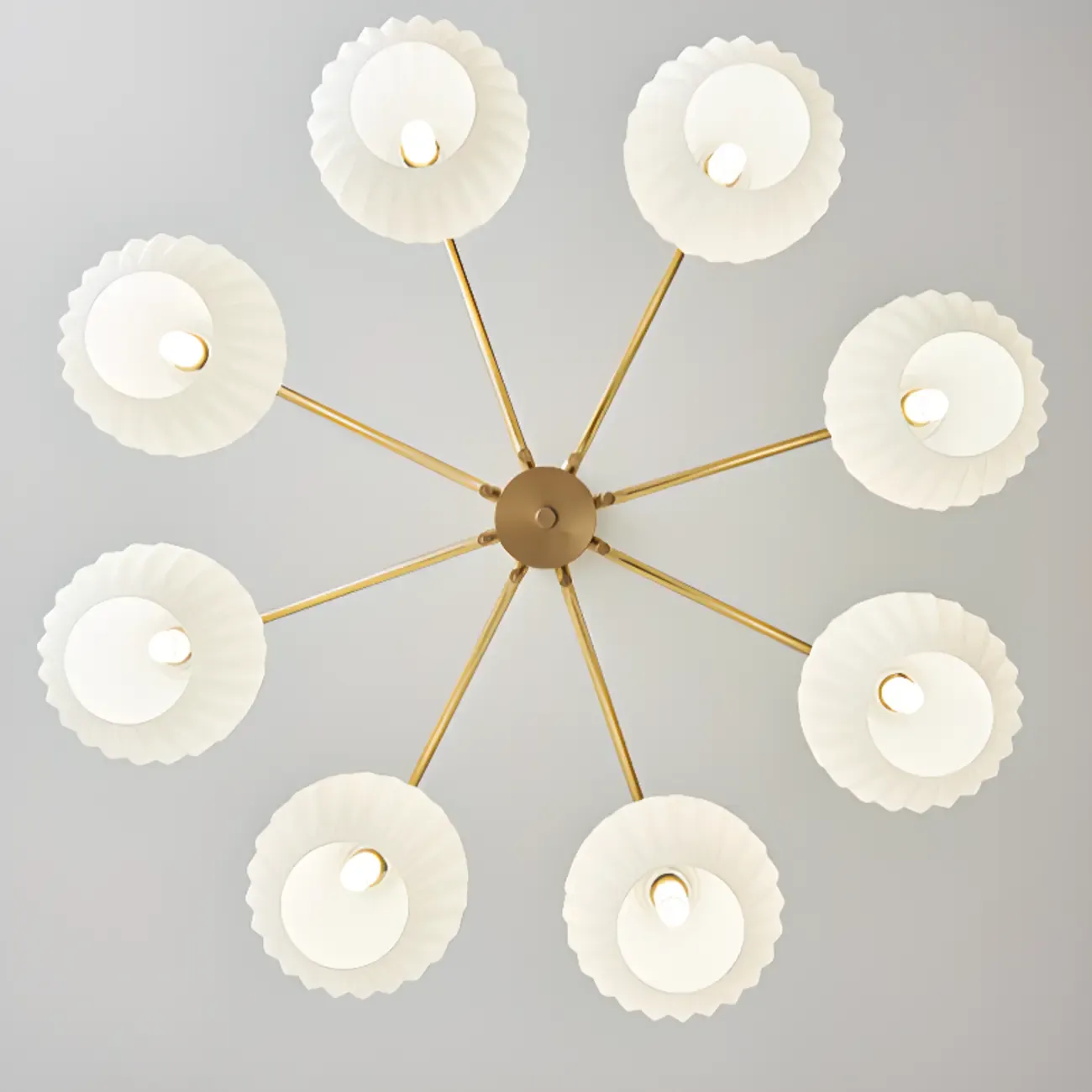 Modern 8-light Glass Globe Chandelier with Adjustable Height