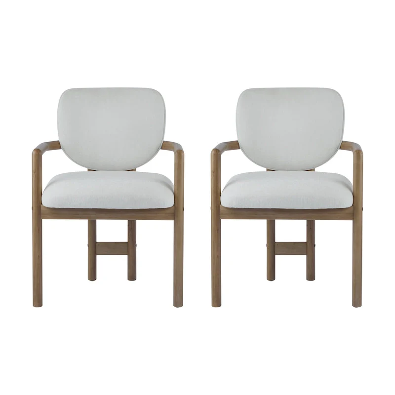 Upholstered Dining Chairs Set of 2, Side Chairs with Rubber Wood Legs, 300 LBS Weight Capacity