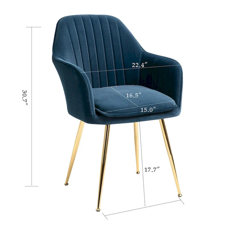 Upholstered Dining Chair (Set of 6) Velvet Accent Arm Chair
