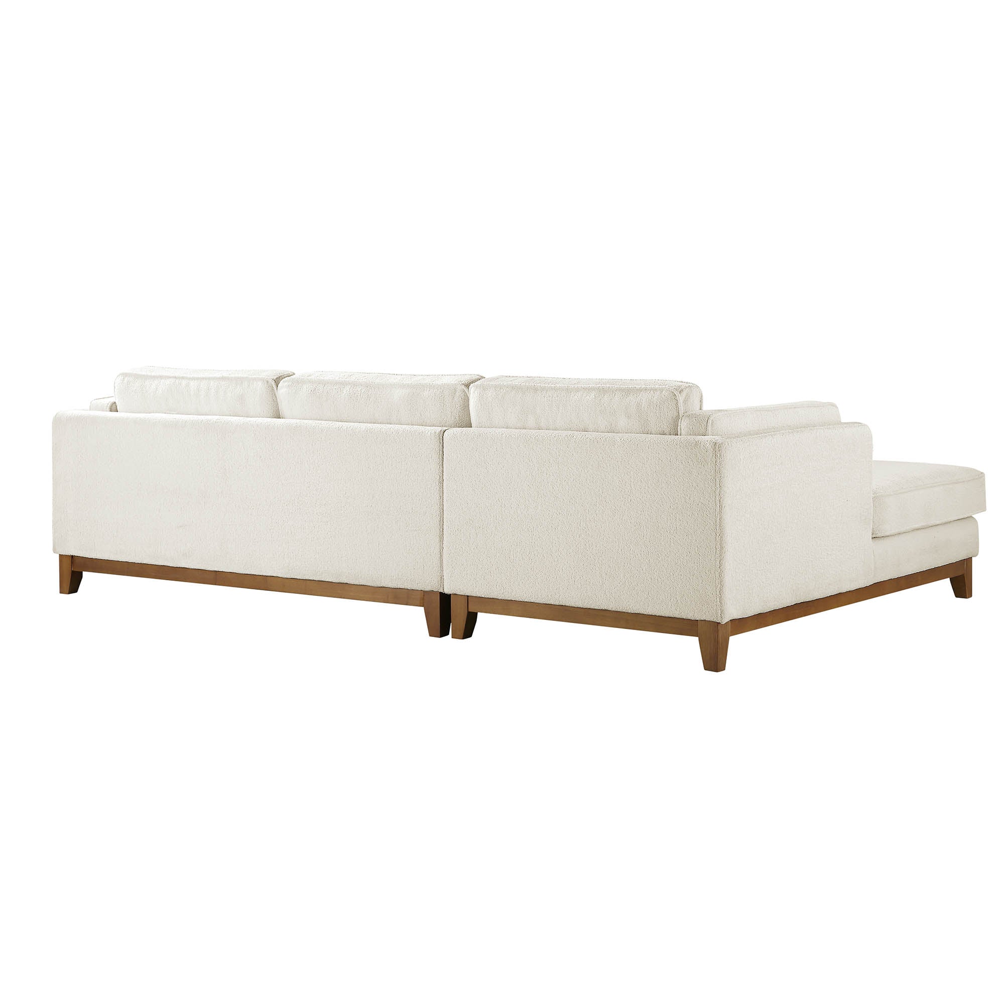 Beige Boucle Fabric Sofa, Grande Chaise Sofa Left Hand Facing