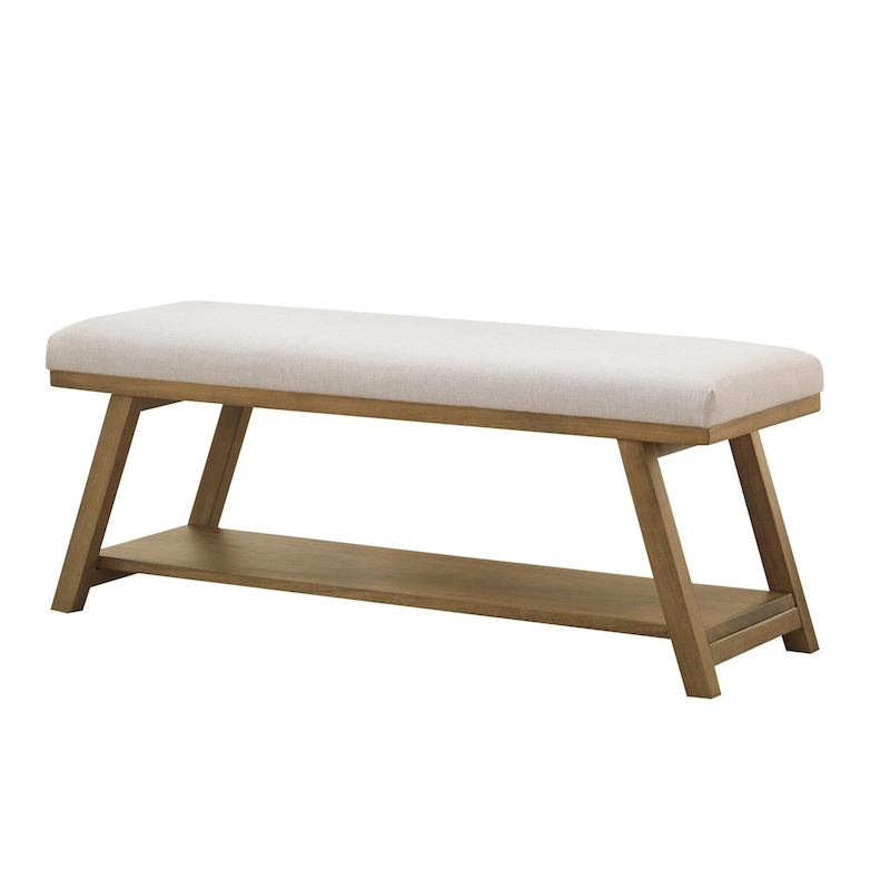 Solid Wood Shoe Bench with Cushion Entryway Shoe Bench