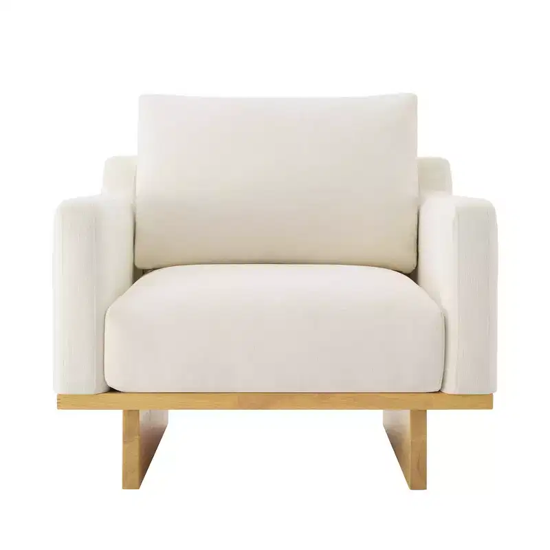 Whisen Modern Minimalist Accent Chair with Solid Wood Frame Ergonomic for Living Room, Soft Cushions and Spacious Design