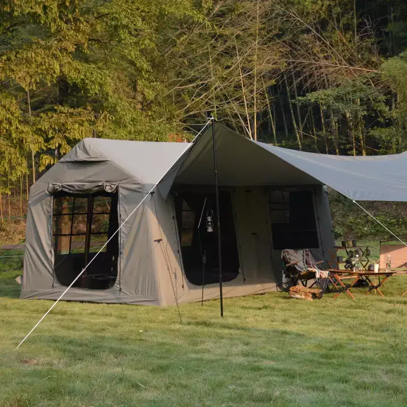 Whisen 9.8x13FT Inflatable Camping Tents with Hand Pump, Air Glamping Tents, Easy Setup, Waterproof