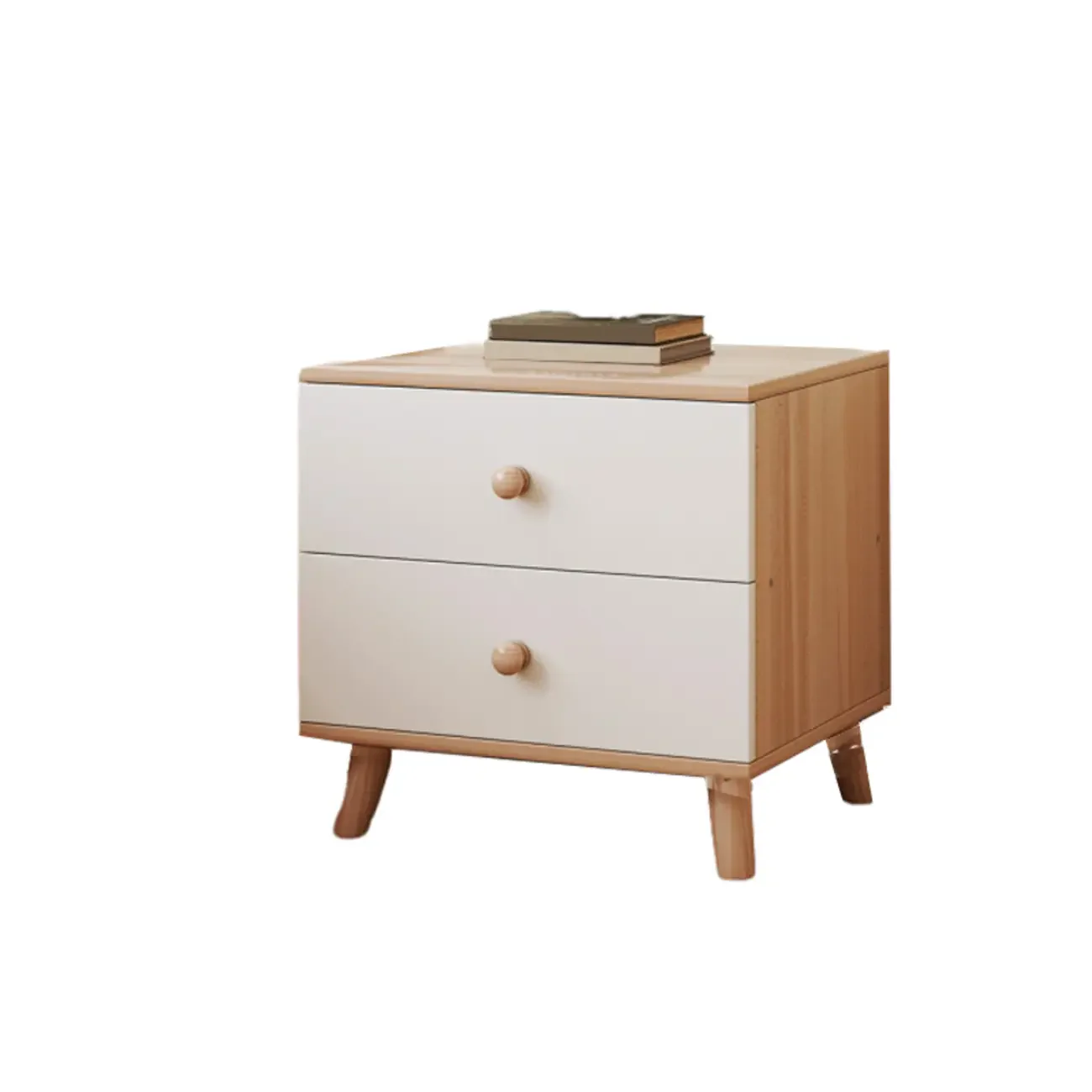 Modern Wooden Bedside Table with Dual Drawers