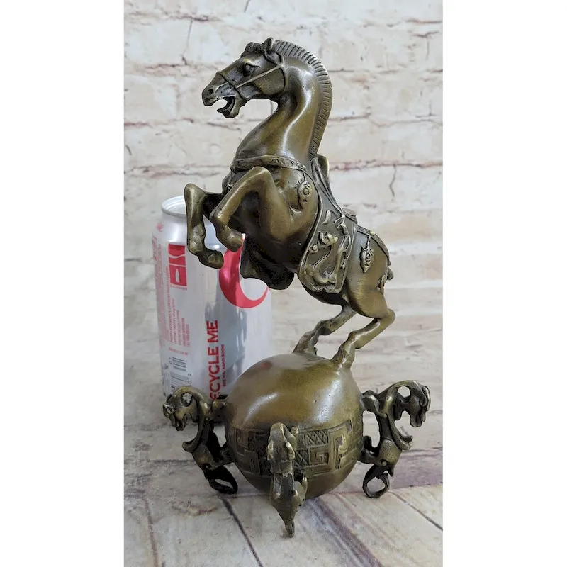 Chinese Tang Imitative Horse Lost Wax Bronze Metal Sculpture Handmade Art By Milo