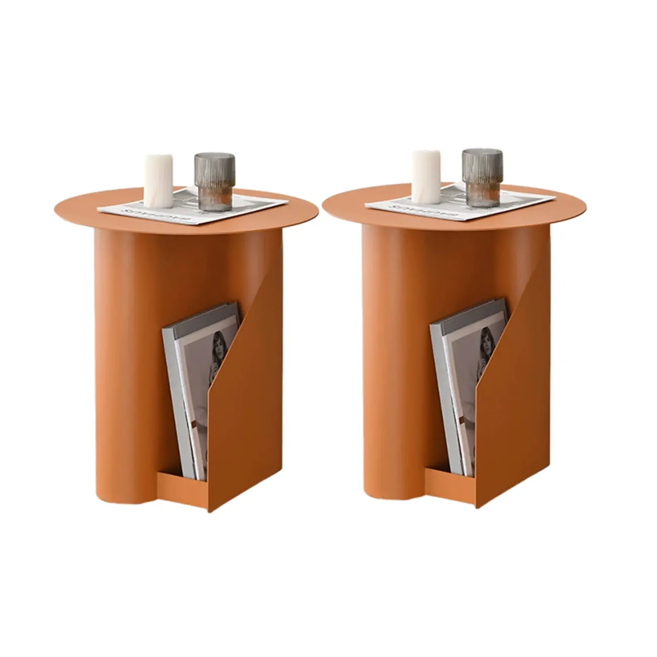 Scandinavian Abstract Iron Small Round Side Table