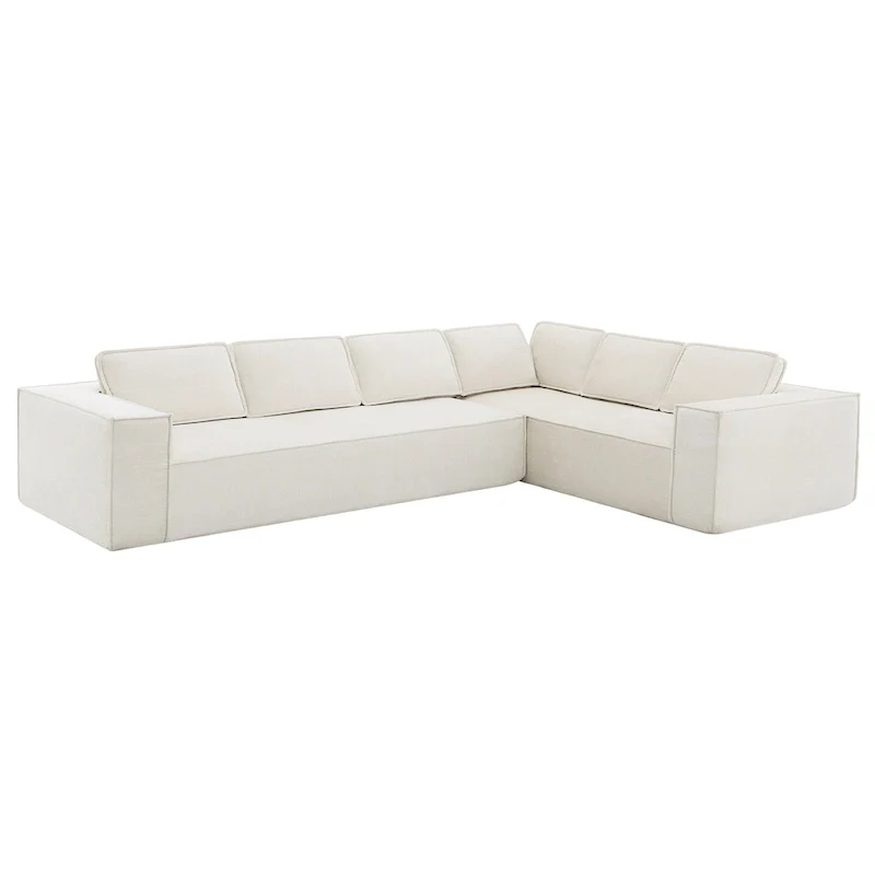 Modern L-Shaped Cloud Sofa Set, Modular Chenille Couch Set