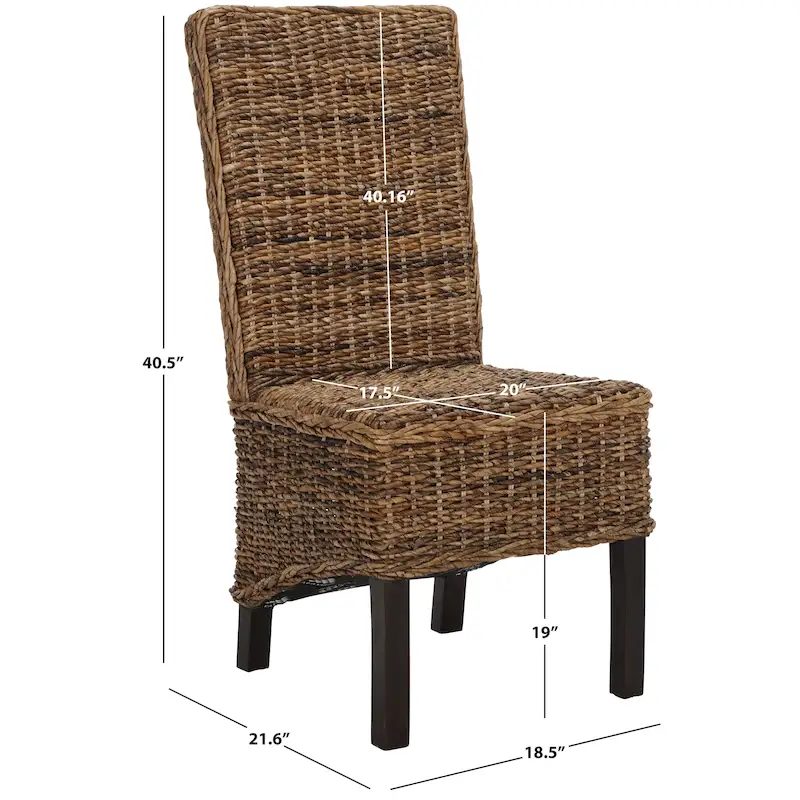 SAFAVIEH Candy Natural Wicker Dining Chair (Set of 2) - 19 W x 22 D x 41 H - 19Wx22Dx41H