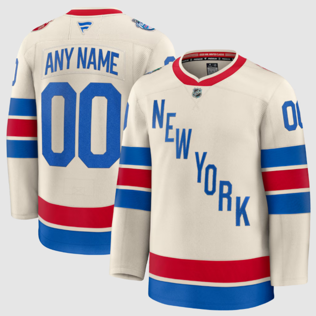 New York Rangers Fanatics Beige 2026 Winter Classic Premium Custom Jersey